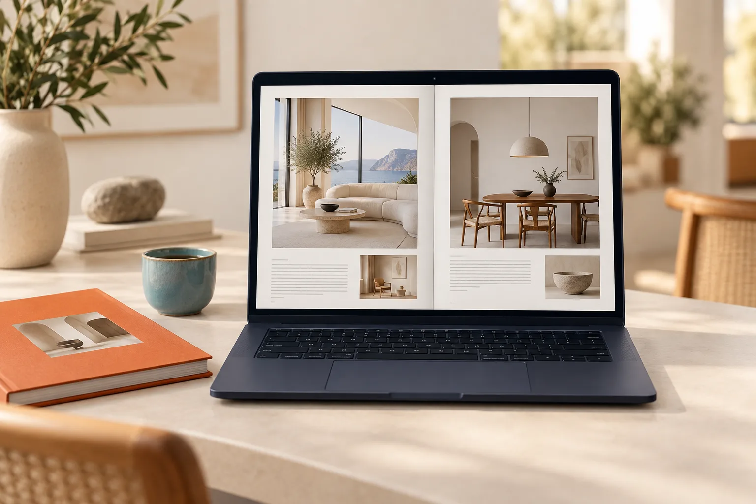 An intact digital design magazine displayed on a laptop